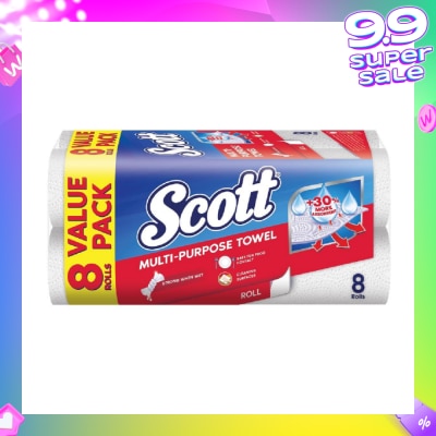 SCOTT Everyday Cleaning Multi-Purpose Kitchen Towel 50s x 8 Rolls (per pack)