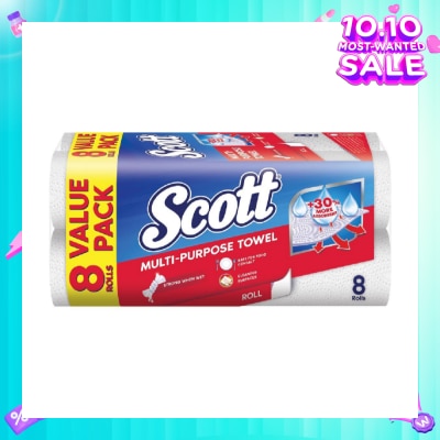 SCOTT Everyday Cleaning Multi-Purpose Kitchen Towel 50s x 8 Rolls (per pack)