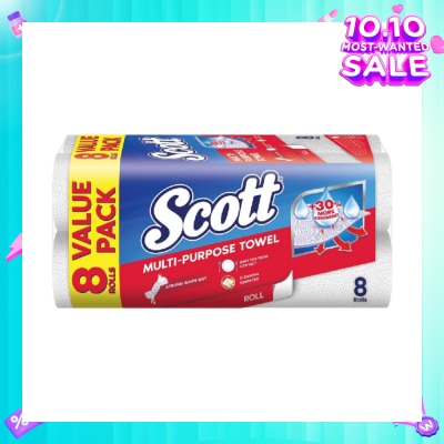 SCOTT Everyday Cleaning Multi-Purpose Kitchen Towel 50s x 8 Rolls (per pack)