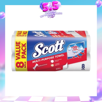 SCOTT - Everyday Cleaning Multi-Purpose Kitchen Towel 50s x 8 Rolls (per pack)