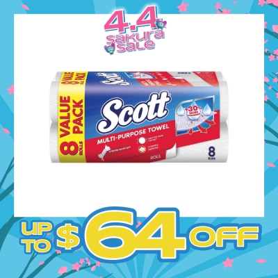 SCOTT - Everyday Cleaning Multi-Purpose Kitchen Towel 50s x 8 Rolls (per pack)