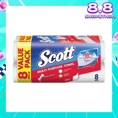 SCOTT Everyday Cleaning Multi-Purpose Kitchen Towel 50s x 8 Rolls (per pack)