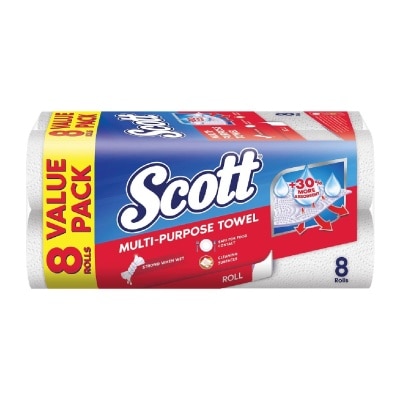 SCOTT Everyday Cleaning Multi-Purpose Kitchen Towel 50s x 8 Rolls (per pack)