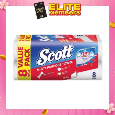 SCOTT Everyday Cleaning Multi-Purpose Kitchen Towel 50s x 8 Rolls (per pack)