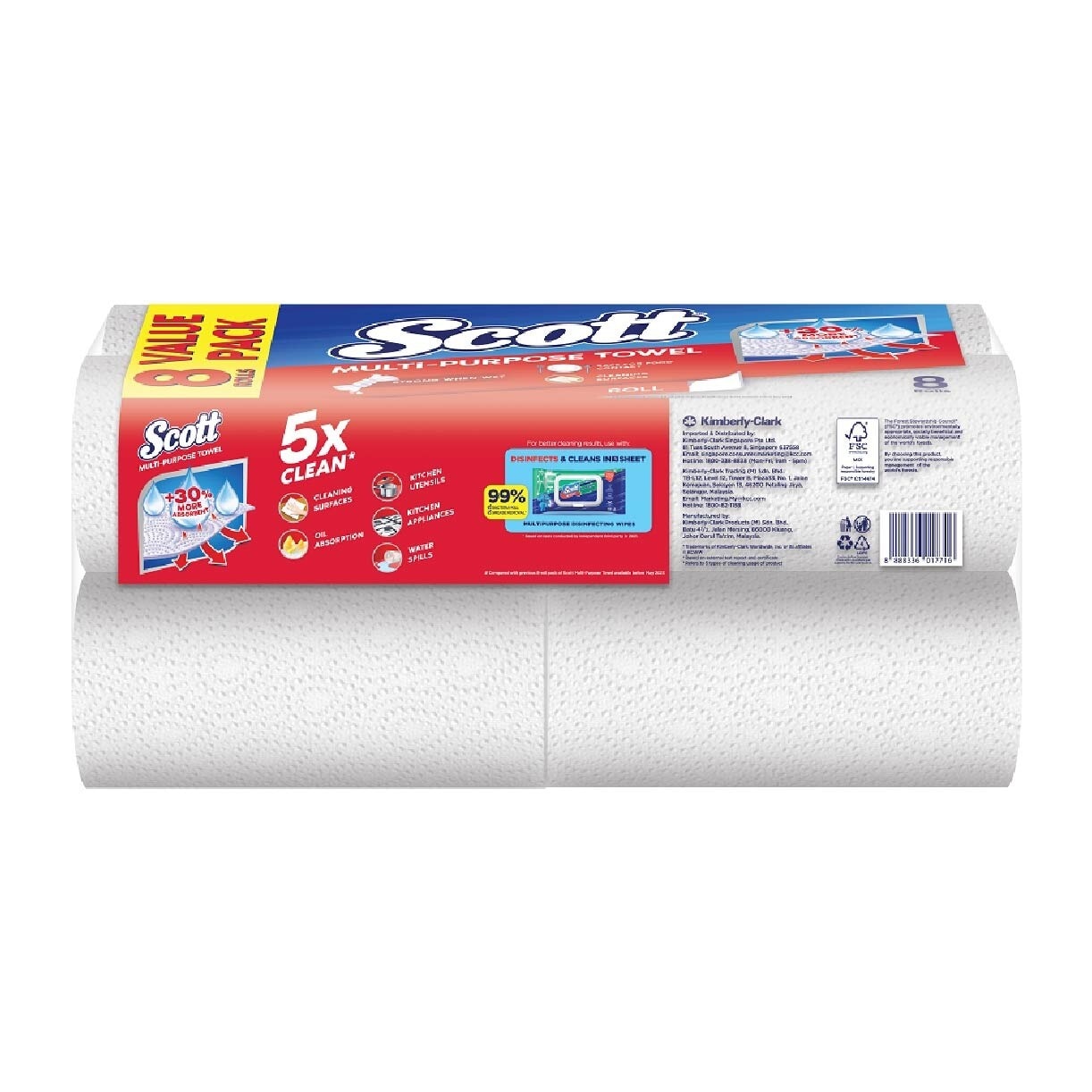 Everyday Cleaning Multi-Purpose Kitchen Towel 50s x 8 Rolls (per pack)