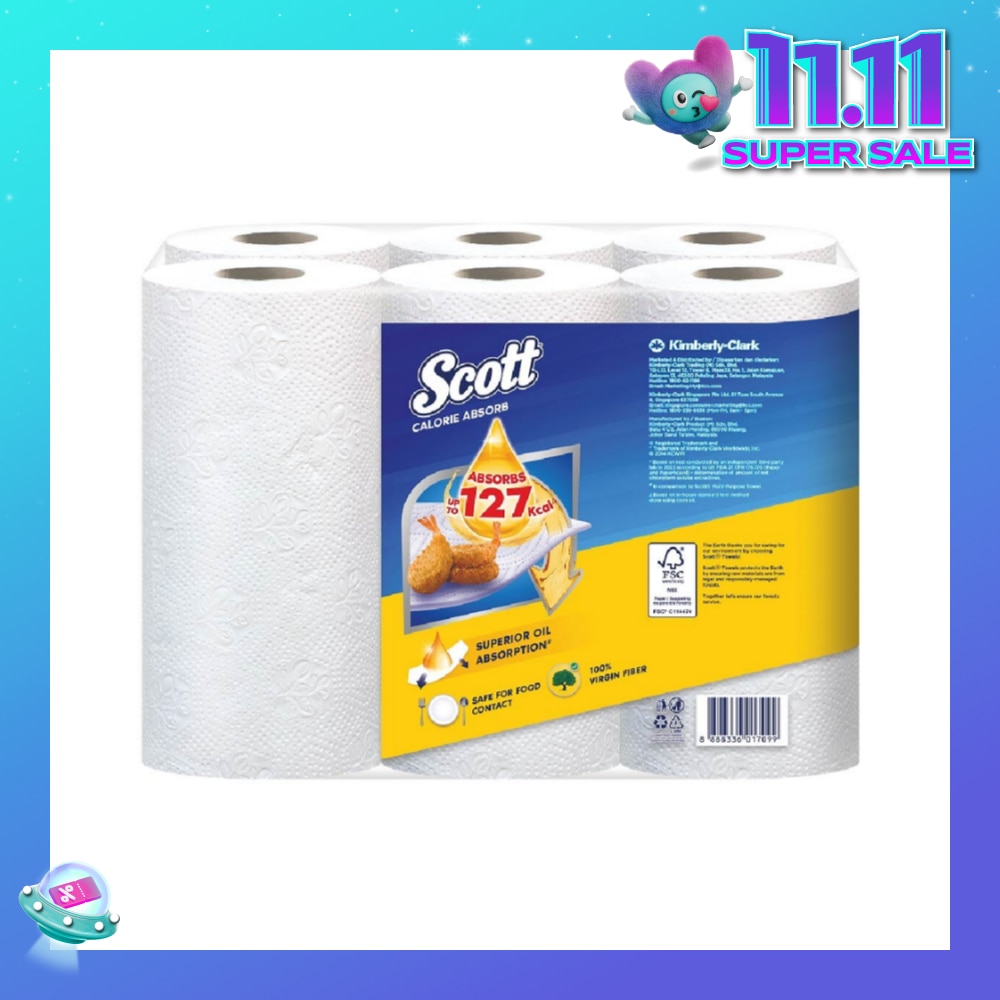 Everyday Cooking Premium Kitchen Towel Virgin Fiber Calorie Light 55s x 6 Rolls