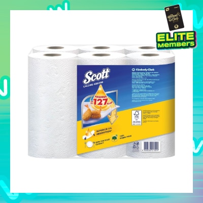 SCOTT Everyday Cooking Premium Kitchen Towel Virgin Fiber Calorie Light 55s x 6 Rolls