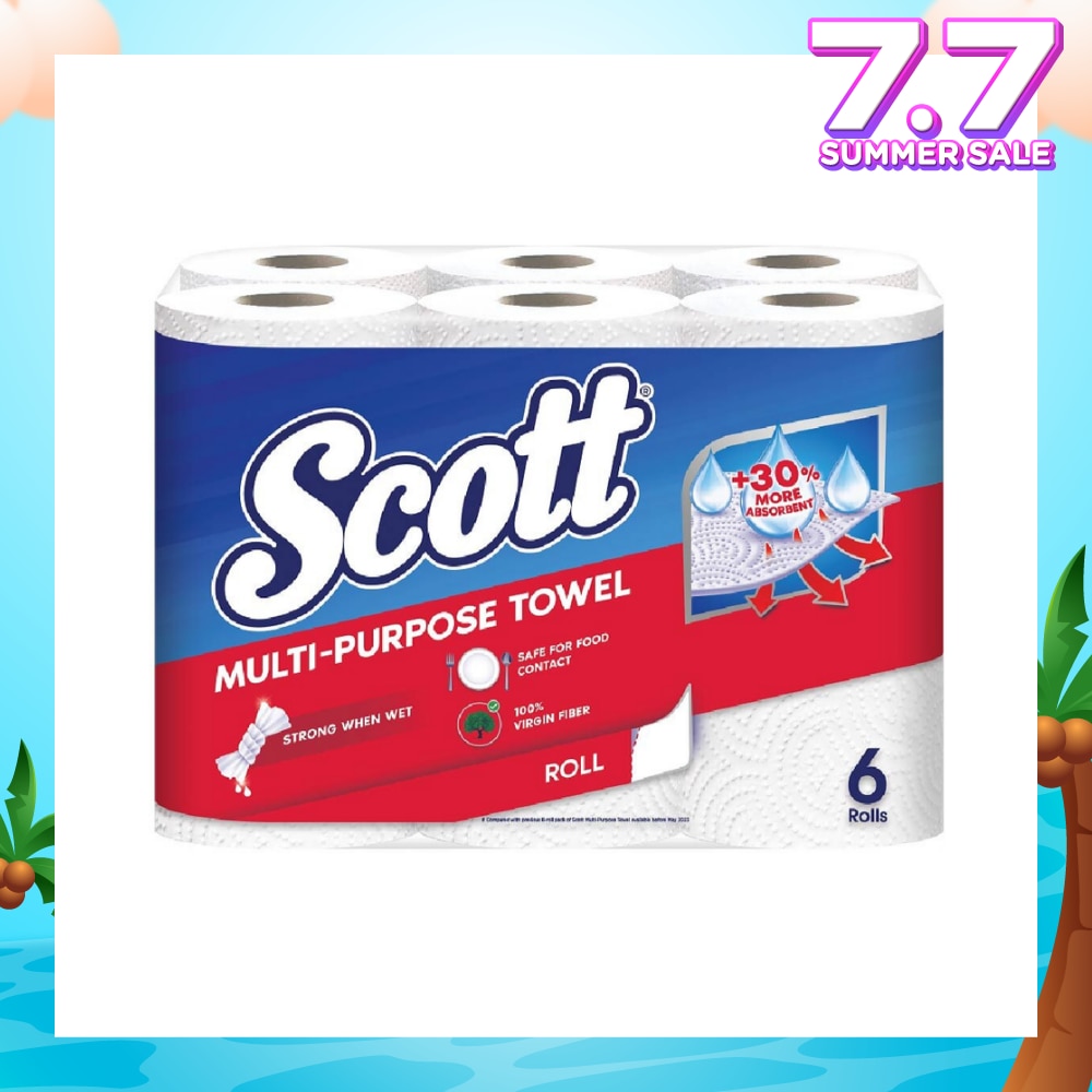 Everyday Cleaning Multi-Purpose Kitchen Towel Virgin Fiber 52s x 6 Rolls