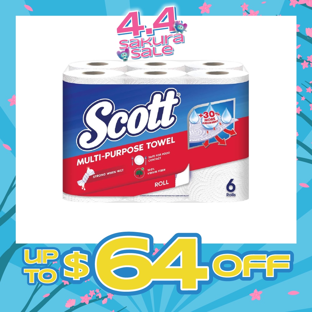 Everyday Cleaning Multi-Purpose Kitchen Towel Virgin Fiber 52s x 6 Rolls