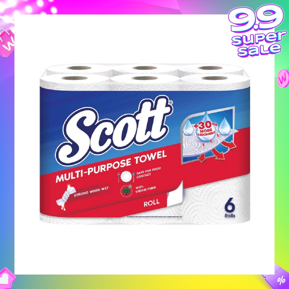 Everyday Cleaning Multi-Purpose Kitchen Towel Virgin Fiber 52s x 6 Rolls