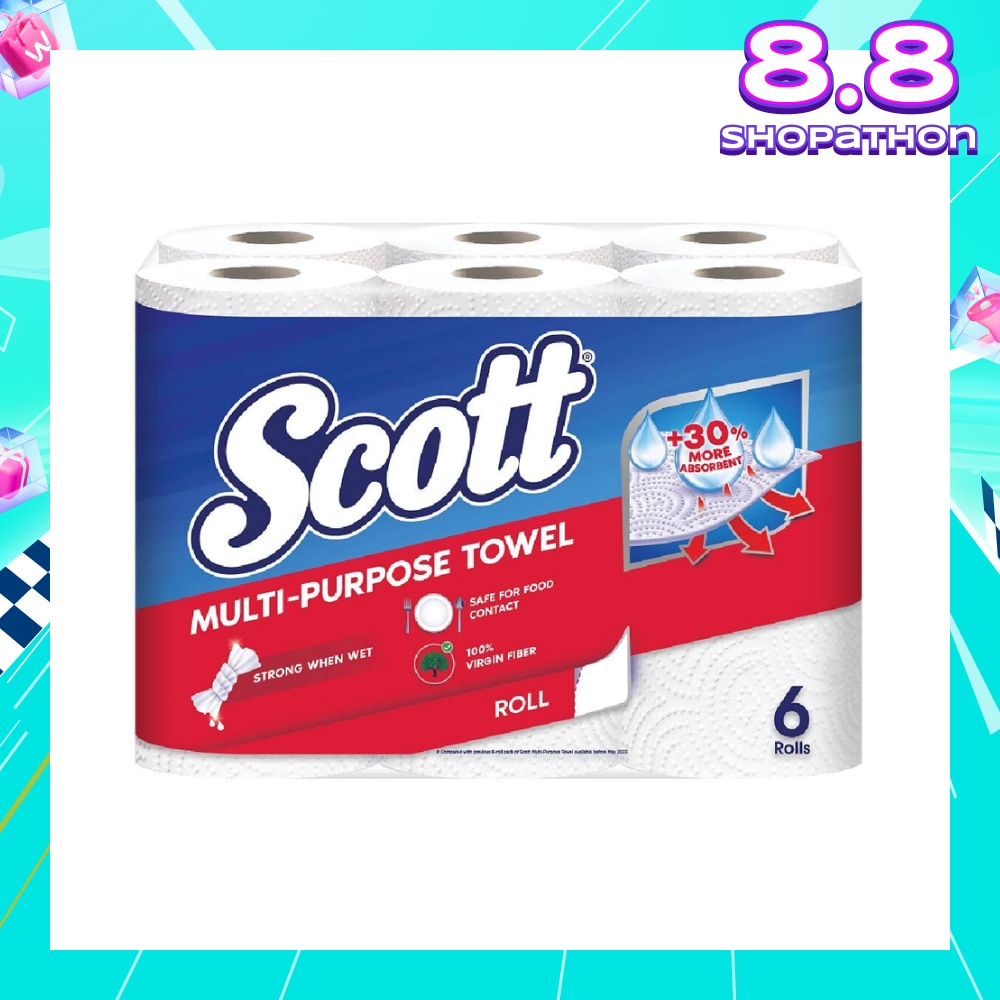 Everyday Cleaning Multi-Purpose Kitchen Towel Virgin Fiber 52s x 6 Rolls