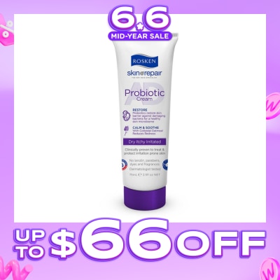 ROSKEN - AD Probiotic Cream (For Healthy Skin Microbiome Suitable for Dry Itchy Skin Types) 75ml
