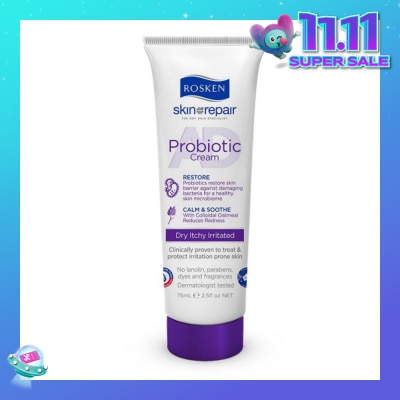 ROSKEN AD Probiotic Cream (For Healthy Skin Microbiome Suitable for Dry Itchy Skin Types) 75ml
