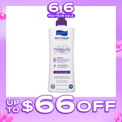 ROSKEN - AD Probiotic Cream (For Healthy Skin Microbiome Suitable for Dry Itchy Skin Types) 400ml