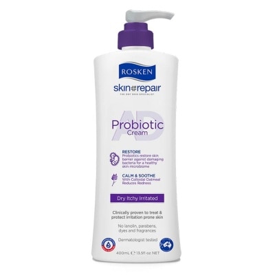 ROSKEN AD Probiotic Cream (For Healthy Skin Microbiome Suitable for Dry Itchy Skin Types) 400ml