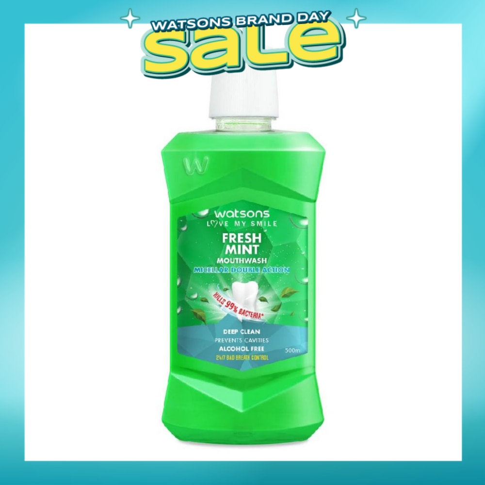 Watsons Micellar Double Action Fresh Mint Mouthwash 500ml
