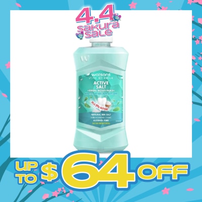 WATSONS - Active Salt Herbal Mouthwash Micellar Double Action Kills 99% Bacteria  500ml