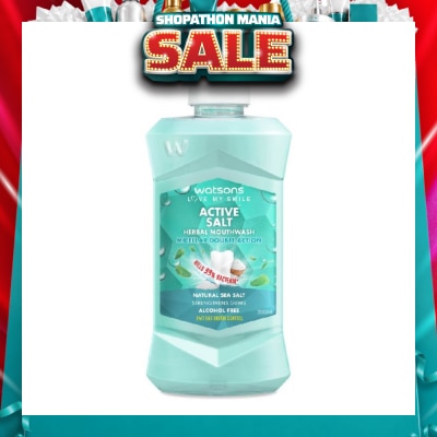 WATSONS - Active Salt Herbal Mouthwash Micellar Double Action Kills 99% Bacteria  500ml