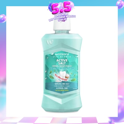 WATSONS - Active Salt Herbal Mouthwash Micellar Double Action Kills 99% Bacteria  500ml