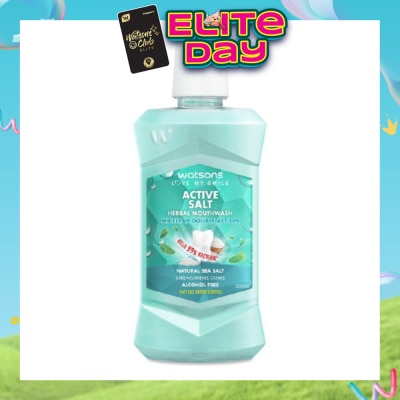 WATSONS - Active Salt Herbal Mouthwash Micellar Double Action Kills 99% Bacteria  500ml