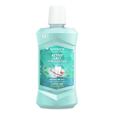 WATSONS Active Salt Herbal Mouthwash Micellar Double Action Kills 99% Bacteria  500ml