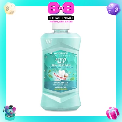 WATSONS - Active Salt Herbal Mouthwash Micellar Double Action Kills 99% Bacteria 500ml