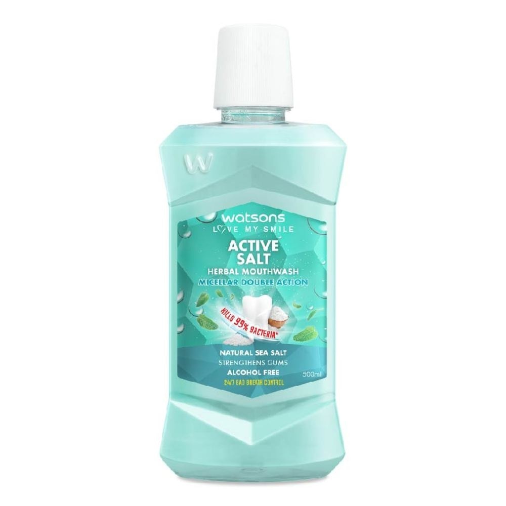 Active Salt Herbal Mouthwash Micellar Double Action Kills 99% Bacteria  500ml