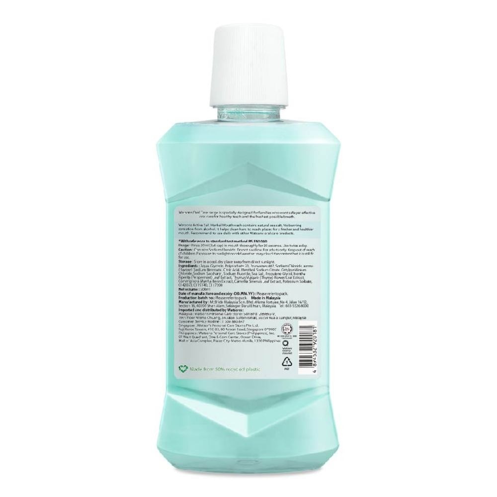 Active Salt Herbal Mouthwash Micellar Double Action Kills 99% Bacteria  500ml