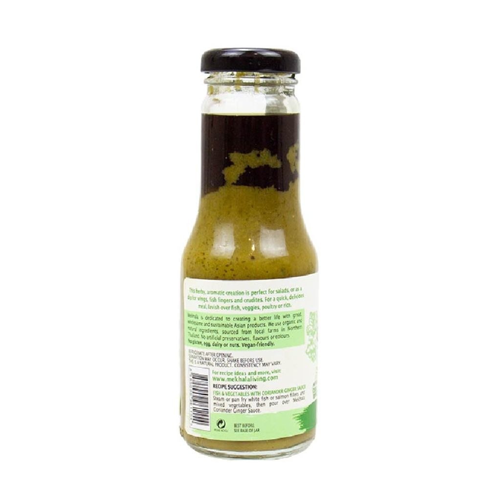 MEKHALA 100% Natural Vegan Organic Coriander Ginger Sauce (Also Can Be Used as Dressing & Dip) 250g