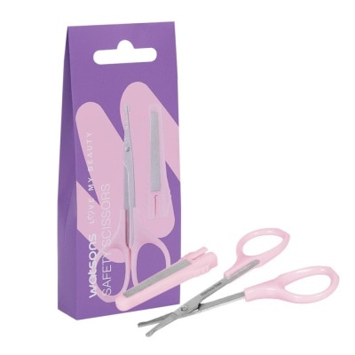 WATSONS Safety Scissors with Protective Cover (For Easy Smoothing Trimming of Nails, Grooming Eyebrow Eyelash) 1s