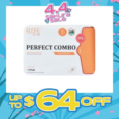 ADORE - Perfect Combo Travel Pack Sanitary Pad For Day and Night Use (19cmx4s / 24cmx6s/ 28cmx3s)