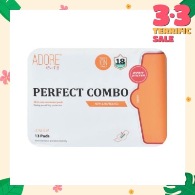 ADORE Perfect Combo Travel Pack Sanitary Pad For Day and Night Use (19cmx4s / 24cmx6s/ 28cmx3s)