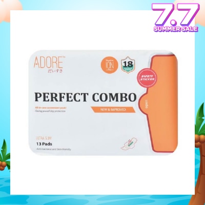ADORE Perfect Combo Travel Pack Sanitary Pad For Day and Night Use (19cmx4s / 24cmx6s/ 28cmx3s)