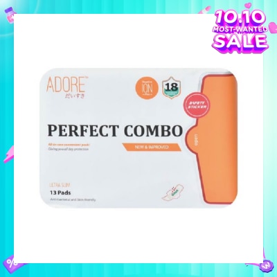 ADORE Perfect Combo Travel Pack Sanitary Pad For Day and Night Use (19cmx4s / 24cmx6s/ 28cmx3s)