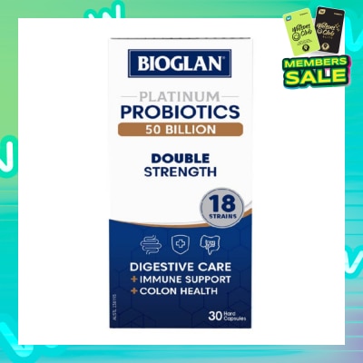 BIOGLAN Platinum Probiotic 50 Billion Double Strength Hard Capsule 18 Strains (For Digestive Care Provides Immune Support Colon Health & Restore Gut Flora) 30s