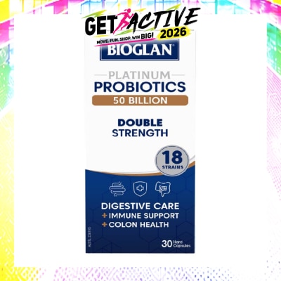 BIOGLAN - Platinum Probiotic 50 Billion Double Strength Hard Capsule 18 Strains (For Digestive Care Provides Immune Support Colon Health & Restore Gut Flora) 30s image
