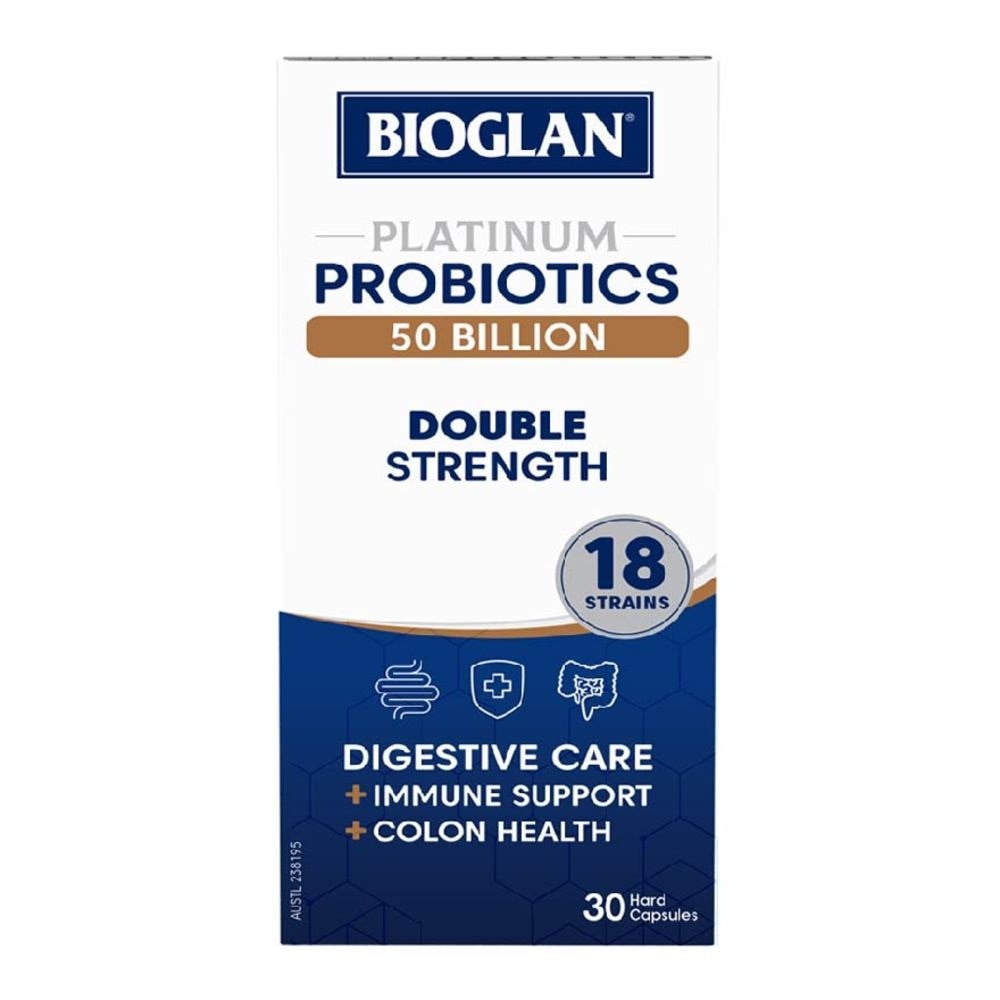 Platinum Probiotic 50 Billion Double Strength Hard Capsule 18 Strains (For Digestive Care Provides Immune Support Colon Health & Restore Gut Flora) 30s