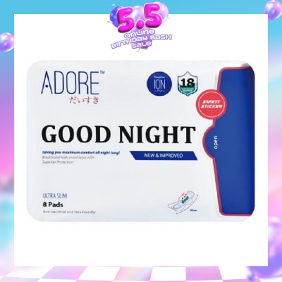 ADORE - Good Night Ultra Slim Maximum Assurance Sanitary Pad All Night 28cm (For Heavy Flow) 8s