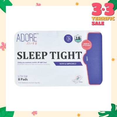 ADORE Sleep Tight Ultra Slim Maximum Assurance Sanitary Pad All Night 33cm (For Heavy Flow) 8s