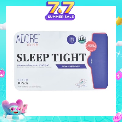 ADORE - Sleep Tight Ultra Slim Maximum Assurance Sanitary Pad All Night 33cm (For Heavy Flow) 8s