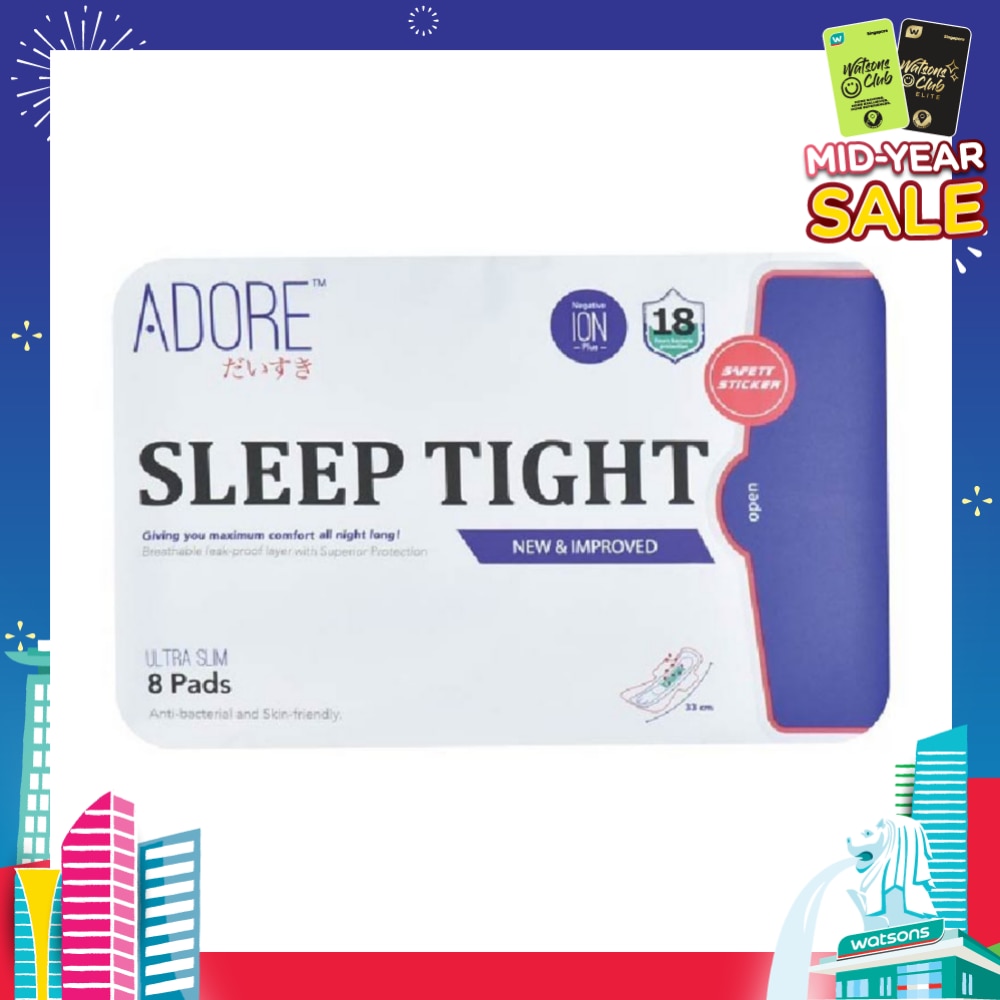 Sleep Tight Ultra Slim Maximum Assurance Sanitary Pad All Night 33cm (For Heavy Flow) 8s