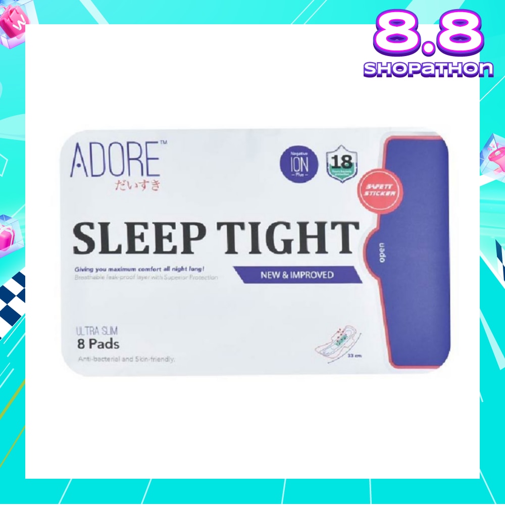 Sleep Tight Ultra Slim Maximum Assurance Sanitary Pad All Night 33cm (For Heavy Flow) 8s