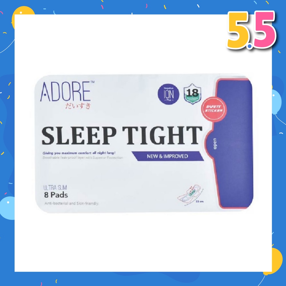 Sleep Tight Ultra Slim Maximum Assurance Sanitary Pad All Night 33cm (For Heavy Flow) 8s