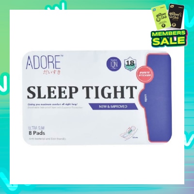 ADORE Sleep Tight Ultra Slim Maximum Assurance Sanitary Pad All Night 33cm (For Heavy Flow) 8s