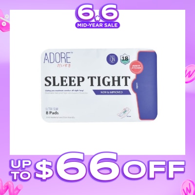 ADORE - Sleep Tight Ultra Slim Maximum Assurance Sanitary Pad All Night 33cm (For Heavy Flow) 8s