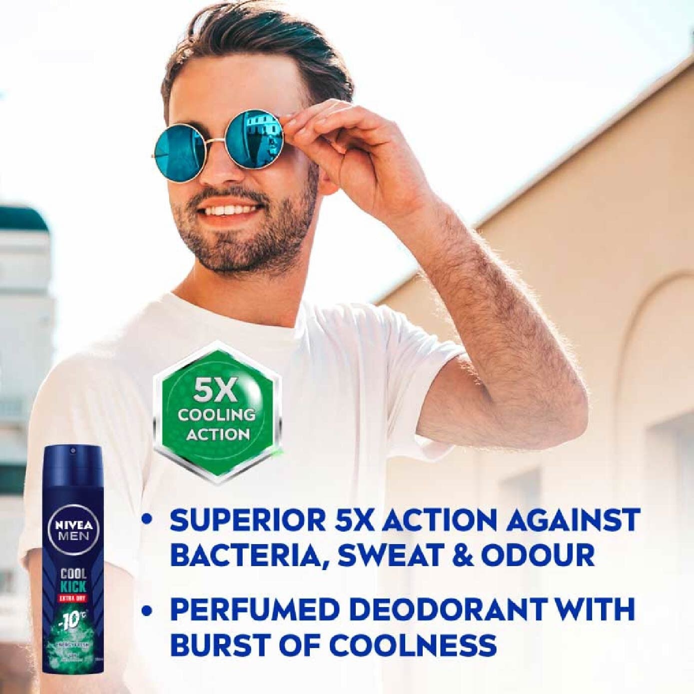 Men Cool Kick Extra Dry Deodorant Spray Energy Fresh (48HR Anti-Perspirant) 150ml