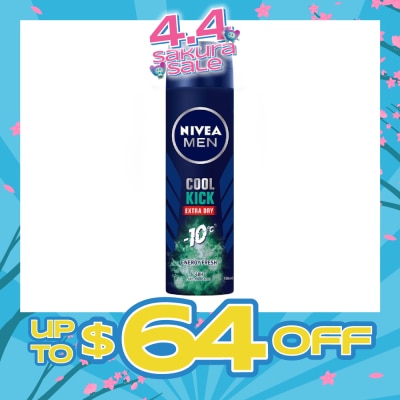 NIVEA - Men Cool Kick Extra Dry Deodorant Spray Energy Fresh (48HR Anti-Perspirant) 150ml