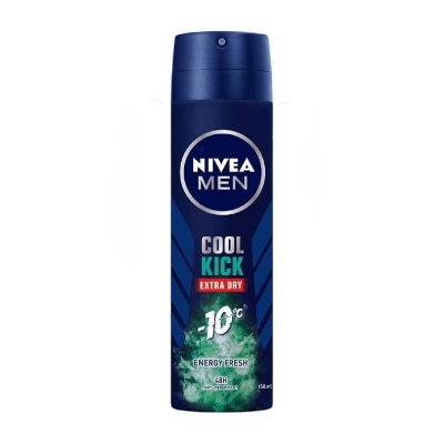 NIVEA Men Cool Kick Extra Dry Deodorant Spray Energy Fresh (48HR Anti-Perspirant) 150ml