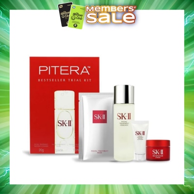 SK II - Pitera Bestseller Trial Kit 4pc Set consist SK-II Treatment Essence 75ml + SK-II Facial Cleanser 20g + SK-II Skinpower 15g + SK-II Treatment Mask 1s