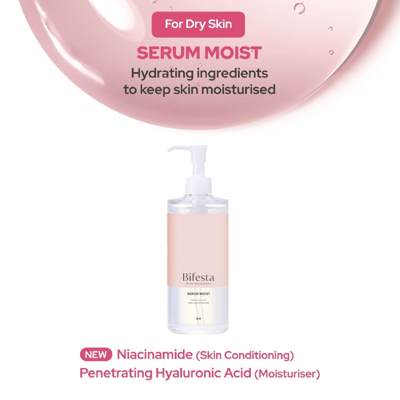 Micellar Cleansing Water Moist (Gentle on Skin & Effectively Removes Impurities) 400ml
